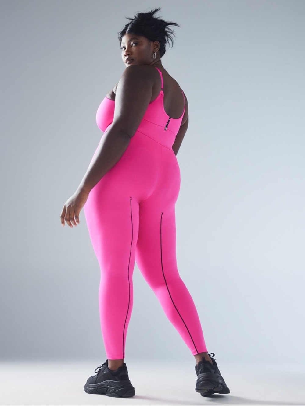 NWT Savage x Fenty Hotline Jumpsuit in Pink Highlighter Size 1X 16/18 NEW - Picture 3 of 5